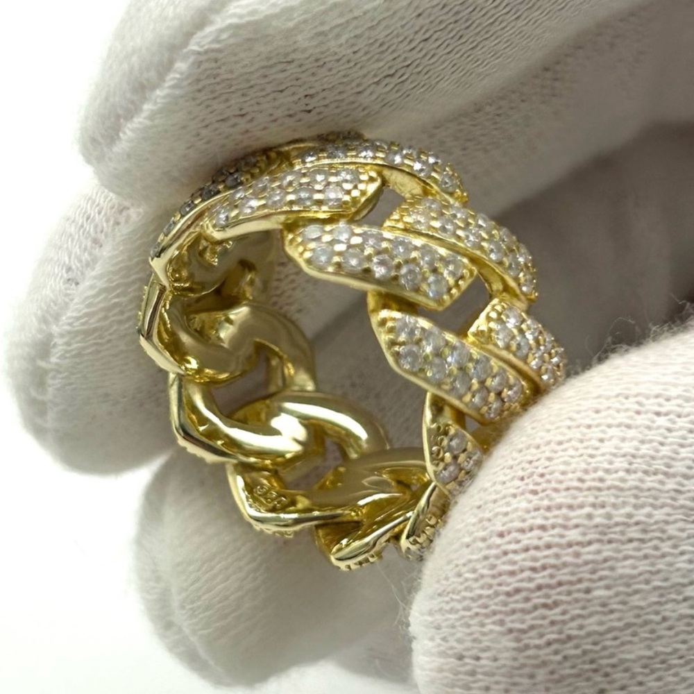 18k Gold Plated, 2.OCTW Moissanite Miami Cuban Ring - Picture 5 of 6
